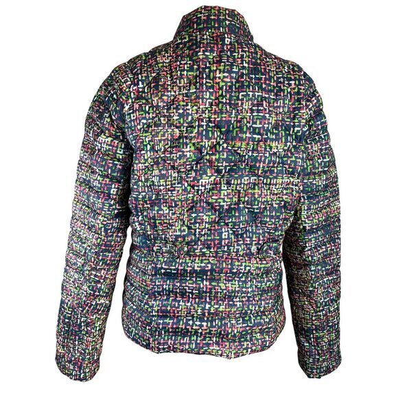 Lands End Women’s Size Small Down Puffer Jacket‎ Multi Color Abstract Print - Picture 5 of 10